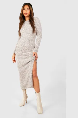 Boohoo Womens Soft Marl Knit Maxi Jumper Dress - - Size X-Large