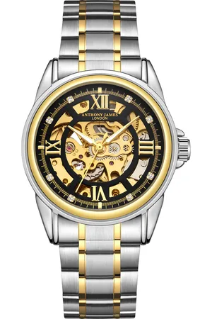 Anthony Hand Assembled Limited Edition Skeleton Two Tone Gold & Steel Mens Watch by - Stainless Steel - One Size