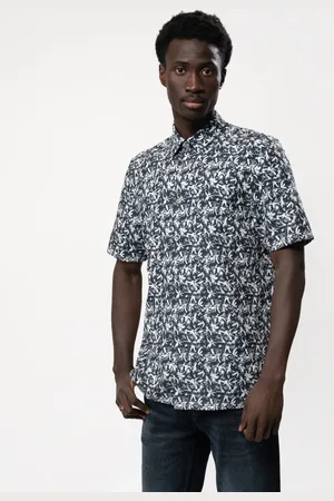 Ted Baker Tavaro Mens Short Sleeve Abstract Floral Print Shirt - - Size Medium