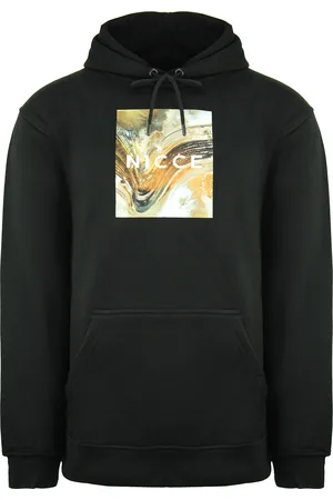 Nicce London Long Sleeve Pullover Mens Aerial Box Hoodie 211 1 02 06 0345 Cotton - Size Medium