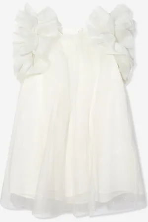 Mama Luma Girls Puffy Sleeves Tulle Dress in - Size 7-8Y