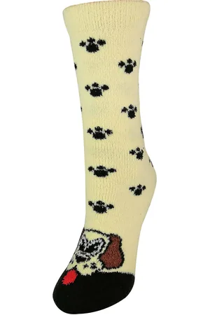 Sock Snob Ladies / Womens Fluffy Non Slip Slipper Socks with Animal Designs - Nylon - Size 4-6.5