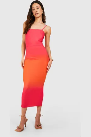 Boohoo Womens Tall Mesh Ombre Printed Midaxi Dress - viscose - Size 12 UK