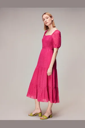 Whistles Womens Amie Flower Charm Print Midi Dress - - Size 12 UK