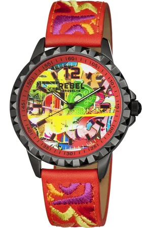 REBEL Womens Dumbo Dial Leather Watch - One Size