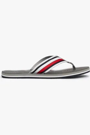 Tommy Hilfiger MASSAGE FOOTBED OLY Mens Flip Flops Antique Silver - - Size UK 7