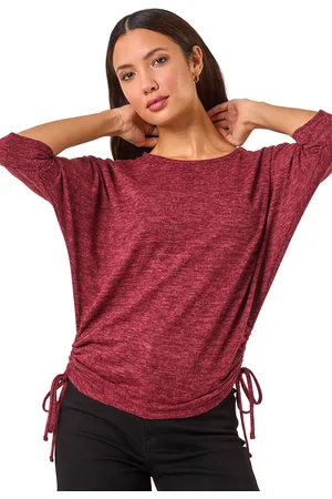 Roman Womens Stretch Side Tie Ruched Top - - Size 18 UK