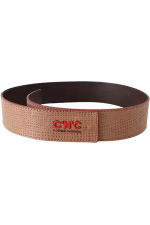 Costume National WoMens White Leather Logo Fashion Waist Belt - - Size 85 cm