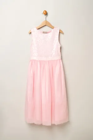 MISS Girls Sequin Bow Tulle Dress - - Size 4-5Y