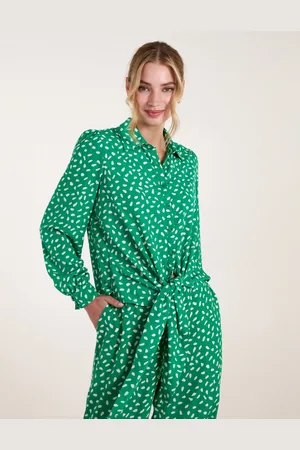 Blue Vanilla Womens Abstract Polka Dot Oversized Shirt - - Size Small
