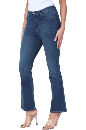 MYT Womens Magic Shaping High Waisted Slim Flare Leg Jeans in Denim - Size 16 Regular