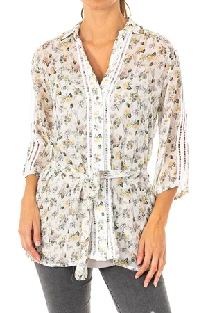 La Martina Womens 3/4 sleeve shirt with openings and adjustable cuffs LWC009 - viscose - Size X-Large