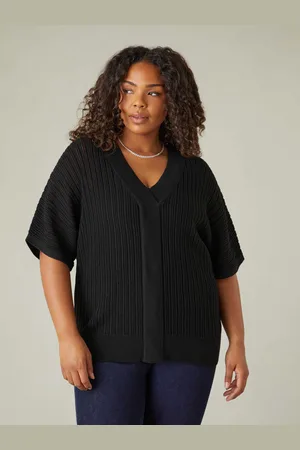 Live Unlimited London Womens Open Stitch Knitted Kaftan Jumper - Size 12 UK