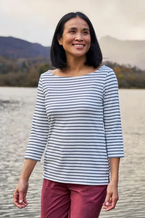Mountain Warehouse Womens/Ladies St Ives Crew Neck Top (Cream) - Cotton - Size 10 UK