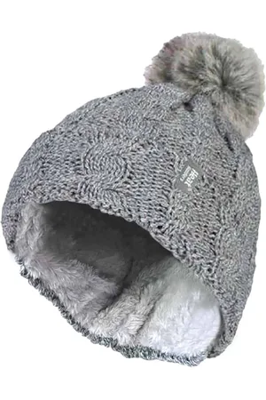 Heat Holders Womens - Ladies Knit Fleece Lined Thermal Bobble Hat with Pom Pom - - One Size