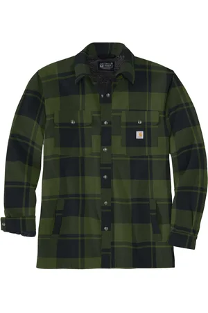 Carhartt Mens Flannel Sherpa Lined Shirt Jacket - - Size Large