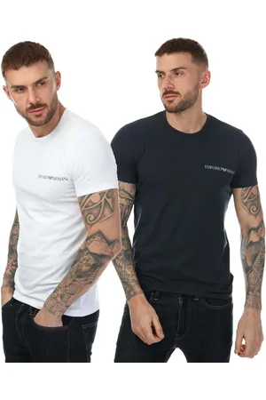 Emporio Armani Mens 2 Pack Underwear Logo T-Shirt in Polycotton - Size Small