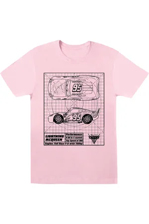 Disney Womens/Ladies Cars Lightning McQueen Blueprint Cotton Boyfriend T-Shirt (Baby ) - Size Large