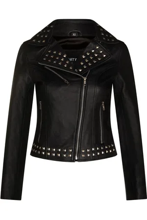 Infinity Womens Gothic Biker Jacket with Studs-Bilbao - - Size 10 UK