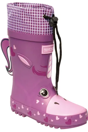 Regatta Girls Mudplay Durable Stabilising Wellington Boots - Rubber - Size UK 11 Kids