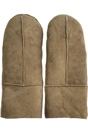 Infinity Unisex Womens Genuine Real Sheepskin Suede Mittens Warm Gloves - Size Large