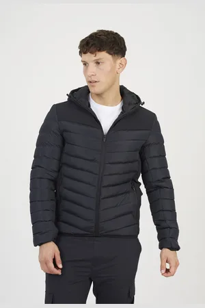 Brave Soul Mens Padded Soft Shell Hooded Jacket - Size X-Large