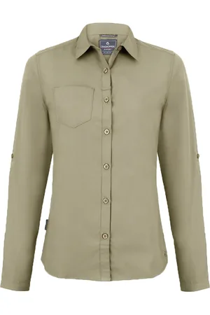 Craghoppers Womens/Ladies Expert Kiwi Long-Sleeved Shirt (Pebble Brown) - - Size 14 UK