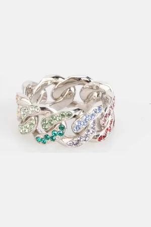 AMBUSH Unisex Accessories Pave Classic Chain Ring in Multicolor - - Size N 1/2