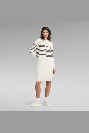G-Star Womens G-Star RAW Broken Stripe Knitted Dress - Cotton - Size X-Small