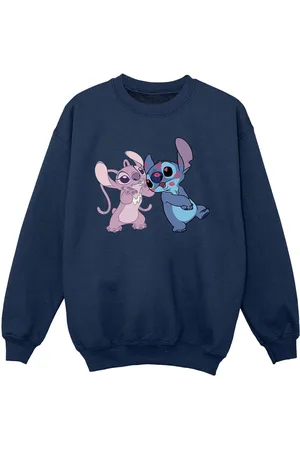 Disney Girls Lilo & Stitch Kisses Sweatshirt ( Blue) - Size 5-6Y