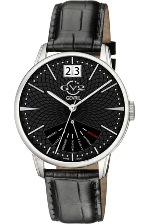 GV2 by Gevril Rovescio Mens Stainless Steel Case Genuine Leather Strap Watch - - One Size
