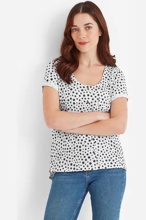 Tog 24 Kinver Womens Button Up Top Dark Indigo Star Print - Cotton - Size 12 UK