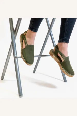 Toni Pons Womens NURIA Ladies Suede Espadrilles Khaki - - Size UK 7
