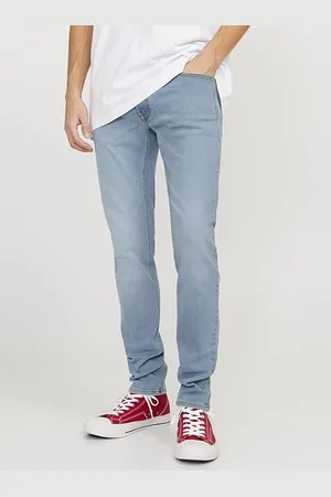 JACK & JONES Mens Jeans Skinny Slim Fit Denim Blue - - Size 38W/32L