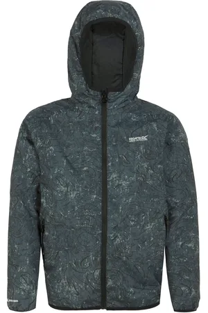 Regatta Kids Unisex Childrens/Kids Volcanics VIII Terrain Print Reflective Waterproof Jacket (Seal ) - Size 7-8Y