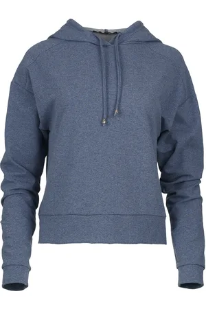 Conquista Womens Indigo Melange Hooded Sweatshirt - Cotton/PI - Size Large
