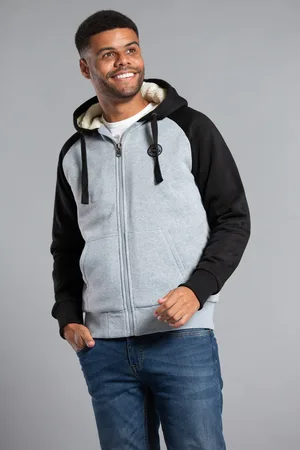 Tokyo Laundry Mens Colourblock Two Tone Zip-Through Hoody With Brush-Back Fleece Lining - Size Small