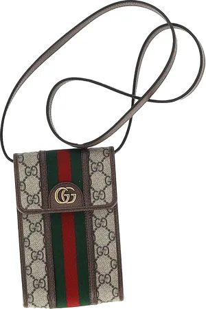 Gucci Pre-owned Mens Ophidia Flap Phone Holder Bag in Beige Coated Canvas - Sheepskin - One Size