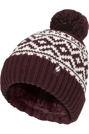 Heat Holders Womens Ladies Patterned Turnover Bobble Hat