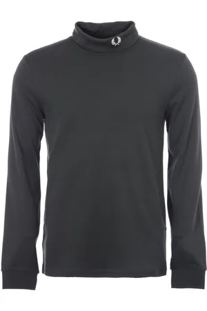 Fred Perry Mens Roll Neck Long Sleeve Top in Cotton - Size Small
