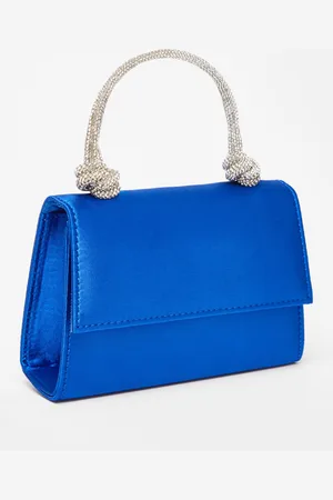 Quiz Womens Royal Blue Satin Top Handle Bag - - One Size