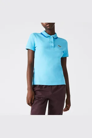 Lacoste Womens Slim Fit Crocodile Organic Cotton Piqué Polo Shirt in - Size 6 UK