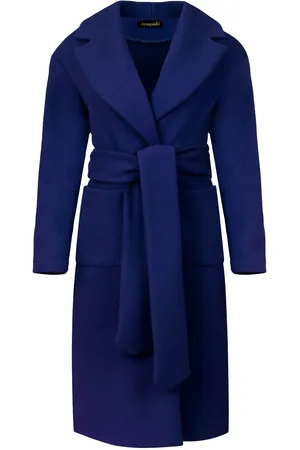 Conquista Womens Long Electric Faux Mouflon Coat with Belt - Size X-Large
