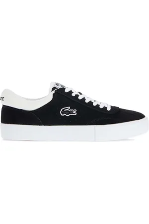 Lacoste Mens Trackserve Trainers in Black-White Suede - Size UK 7