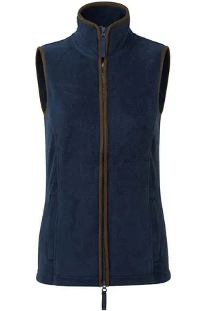 Premier Womens/Ladies Artisan Fleece Gilet (Navy/Brown) - - Size 2XL