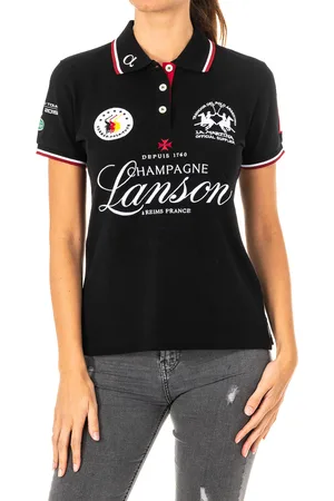 La Martina Womens short-sleeved polo shirt with lapel collar 2WP160 - Cotton - Size Medium