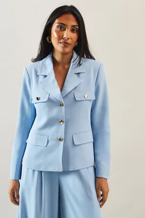 wallis Womens Petite Four Pocket Button Through Blazer - material_polyester - Size 10 UK