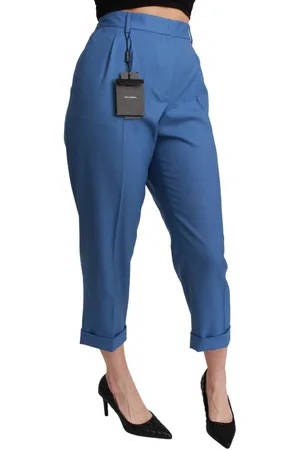 Dolce & Gabbana WoMens Pleated Wool Cuffed Cropped Trouser Pants - Size EU 36 (Womens)