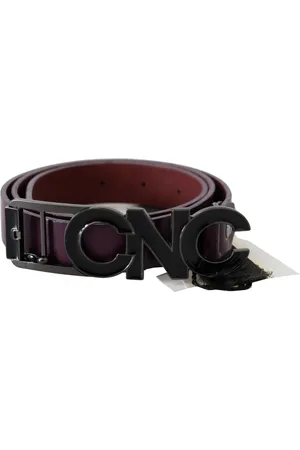 Costume National WoMens Leather Large Logo Letter Buckle Belt - Size 85 cm
