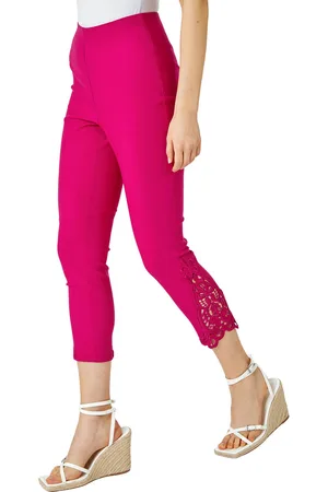 Roman Womens Lace Insert Crop Stretch Trousers - - Size 20 UK
